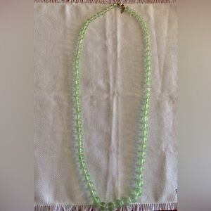 Vintage Coldwater Creek Light Green Graduated Glass Bead Necklace